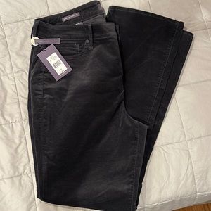 NYDJ black Marilyn Straight leg brushed velvet pants